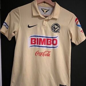 YOUTH Nike Yellow CLUB AMERICA Soccer Jersey Size Medium (10-12)